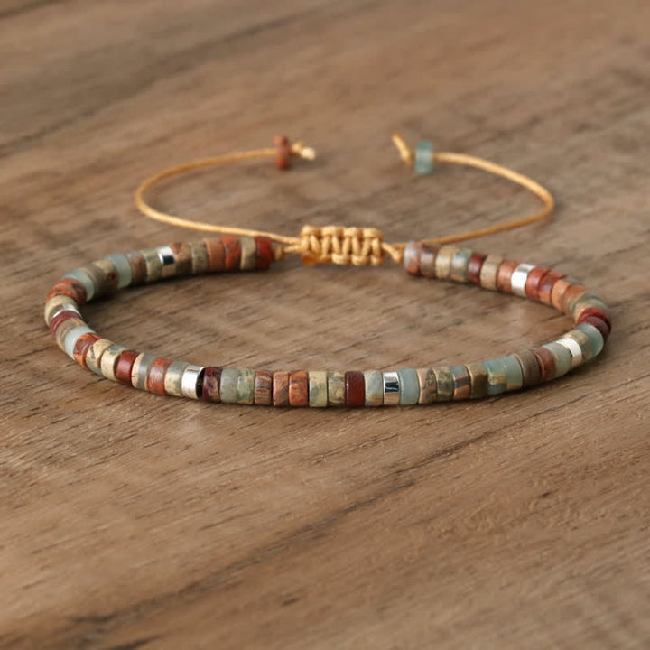 Kalsten | Braided bracelet with 2.4 mm natural stone rollers – Seraphina