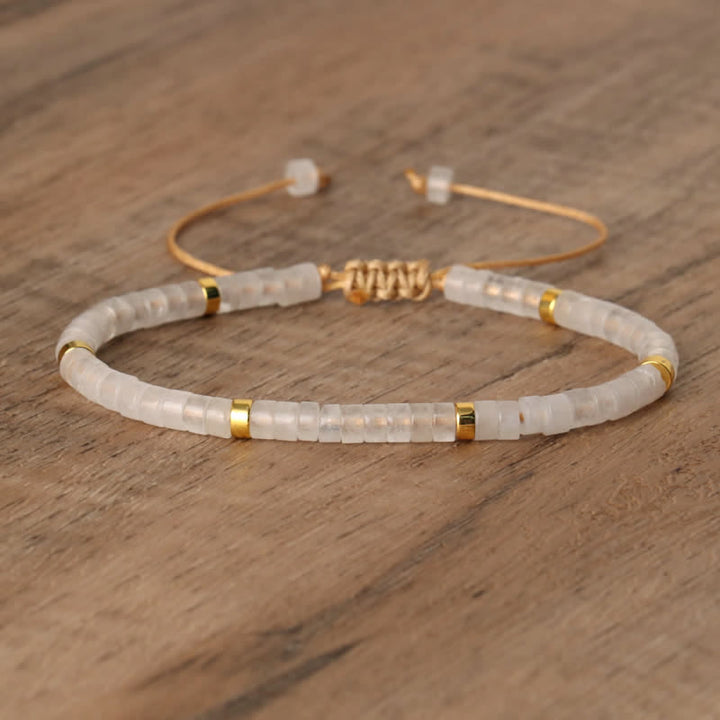 Kalsten | Braided bracelet with 2.4 mm natural stone rollers – Seraphina