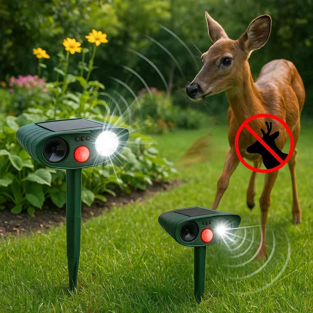 Kalsten | Solar-Powered Ultrasonic Deer Repeller - Effective Deer Deterrent for Gardens & Yards in 48 Hours