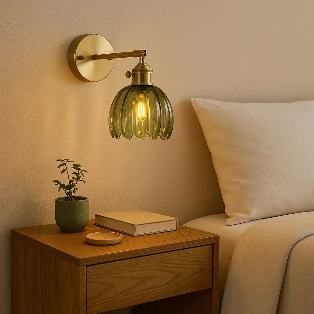 Vintage Tulip Glass Wall Lamp