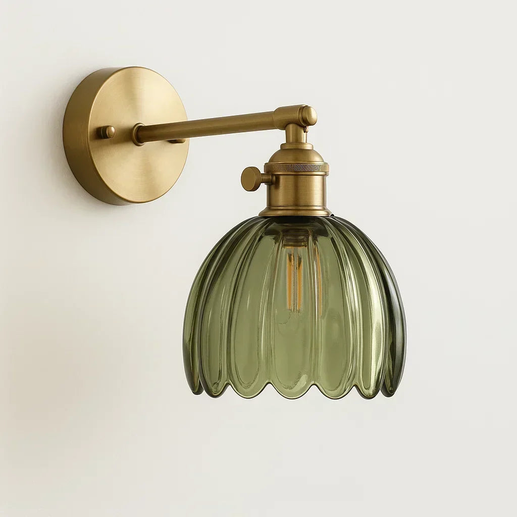 Vintage Tulip Glass Wall Lamp