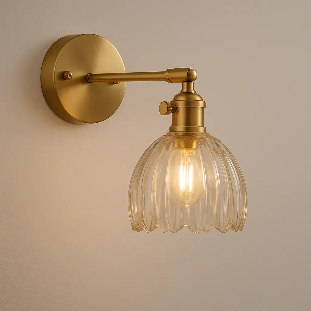 Vintage Tulip Glass Wall Lamp