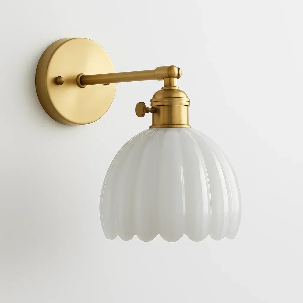 Vintage Tulip Glass Wall Lamp