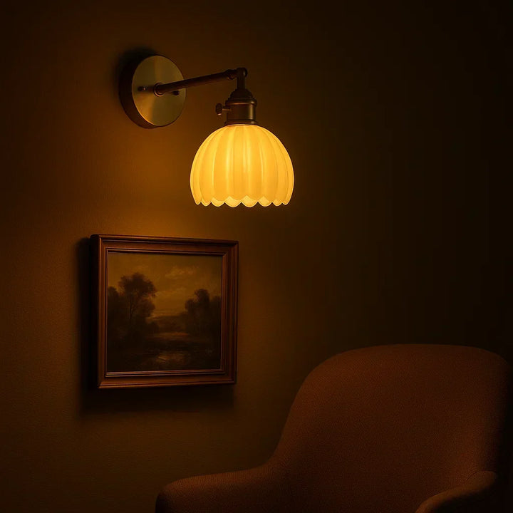 Vintage Tulip Glass Wall Lamp