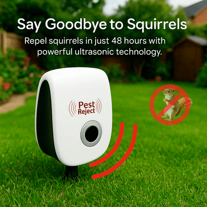 Skanto | Ultrasonic Squirrel Repeller - Effective Pest Control to Deter Squirrels Within 48 Hours for Gardens & Outdoor Areas