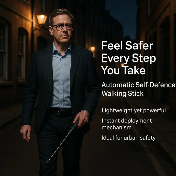 Automatic Self Defense Walking Stick for Hiking and Urban Safety