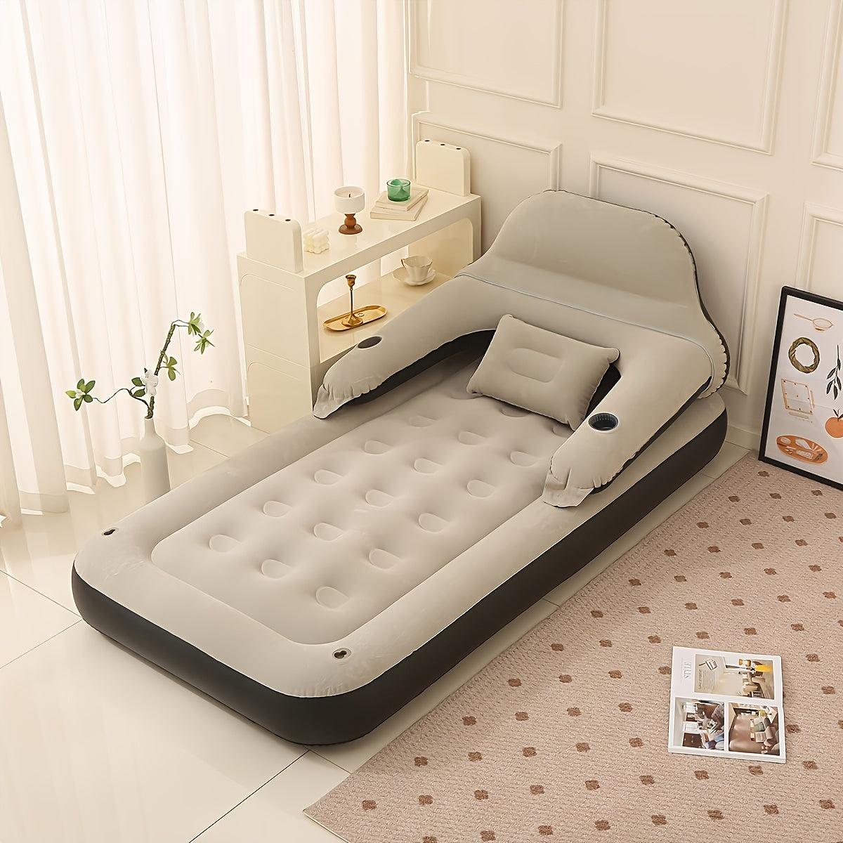 Skanto | FlexiRust Inflatable Mattress – Luxurious Sleep Comfort with Back Support and Integrated Pump