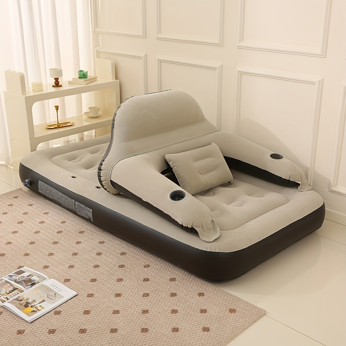 Skanto | FlexiRust Inflatable Mattress – Luxurious Sleep Comfort with Back Support and Integrated Pump