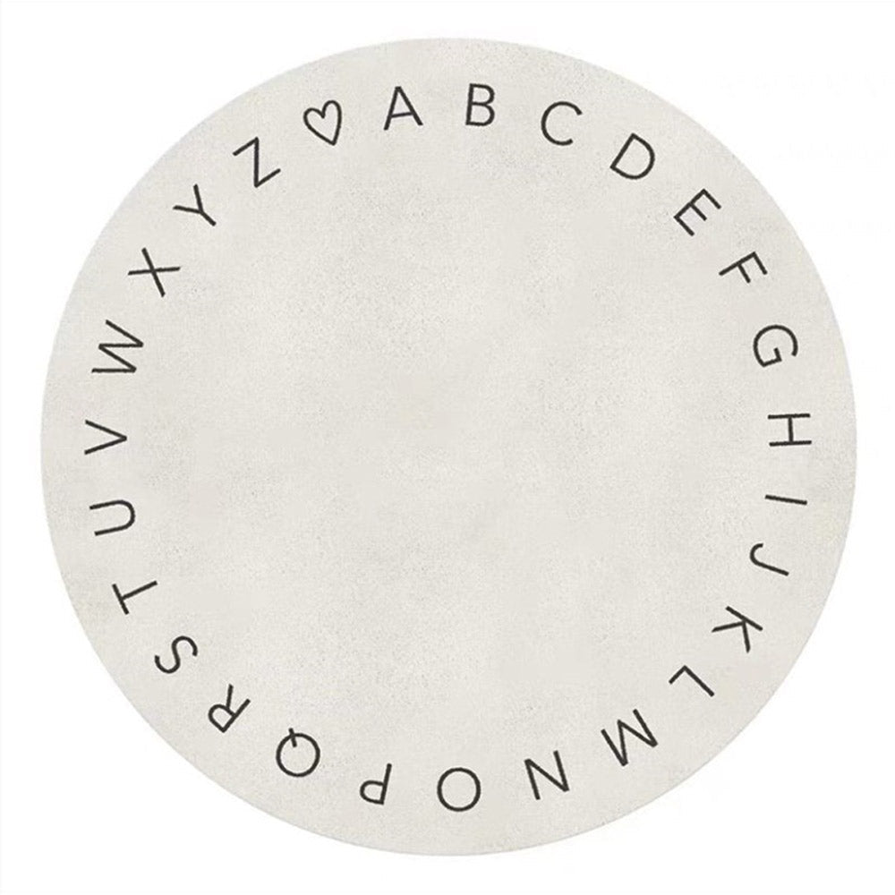 White round carpet – Stylish rug for children's room & living room, ideal for modern design | Kalsten