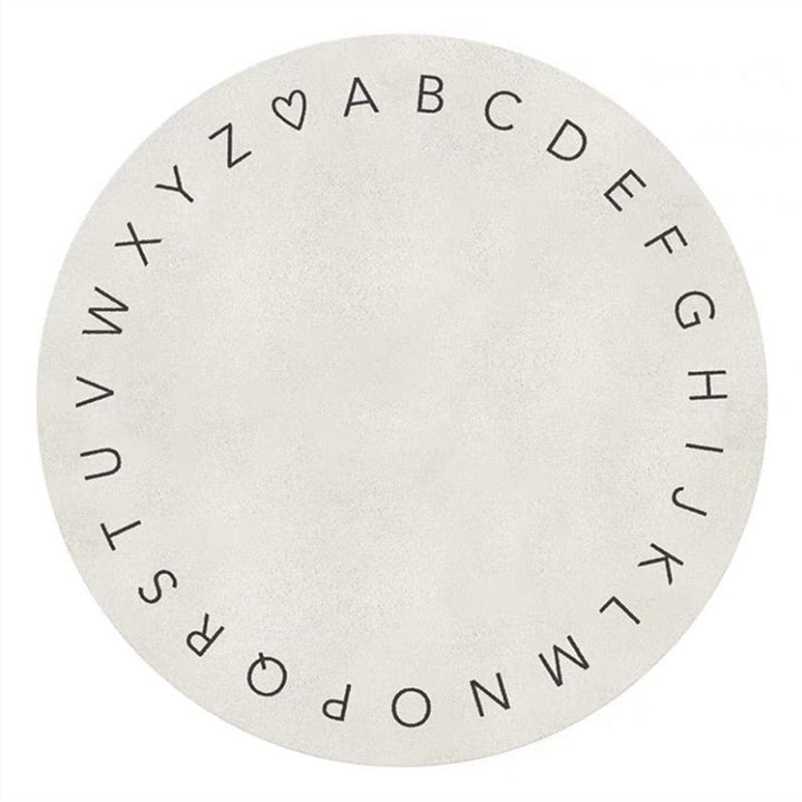 White round carpet – Stylish rug for children's room & living room, ideal for modern design | Kalsten