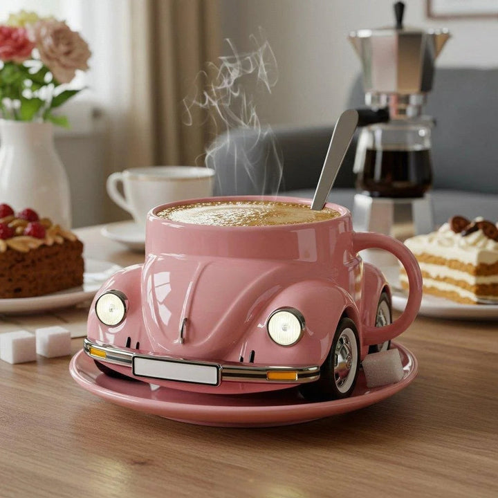 Kalsten | RetroCar Ceramic Coffee Mug – Unique 3D Design for Coffee & Tea