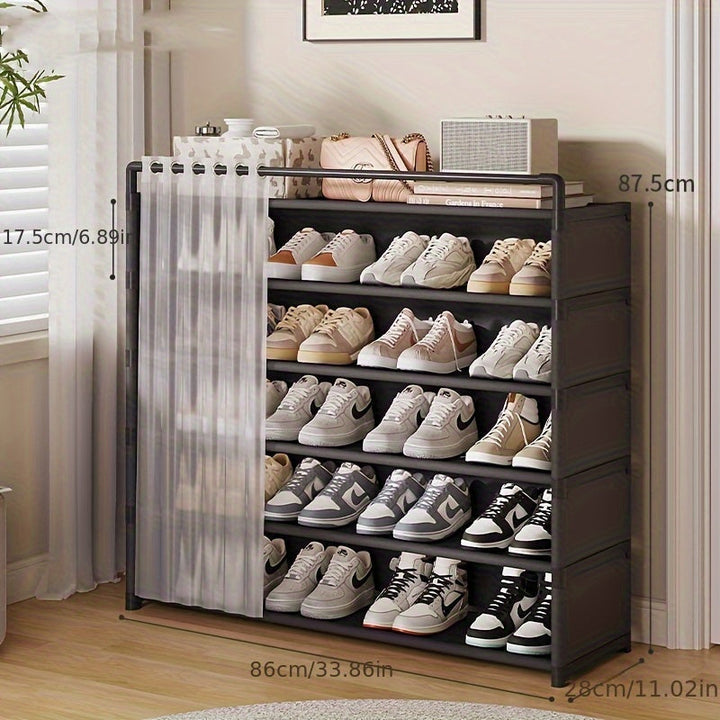 Foldable shoe rack with dust protection 4–7 levels | Kalsten