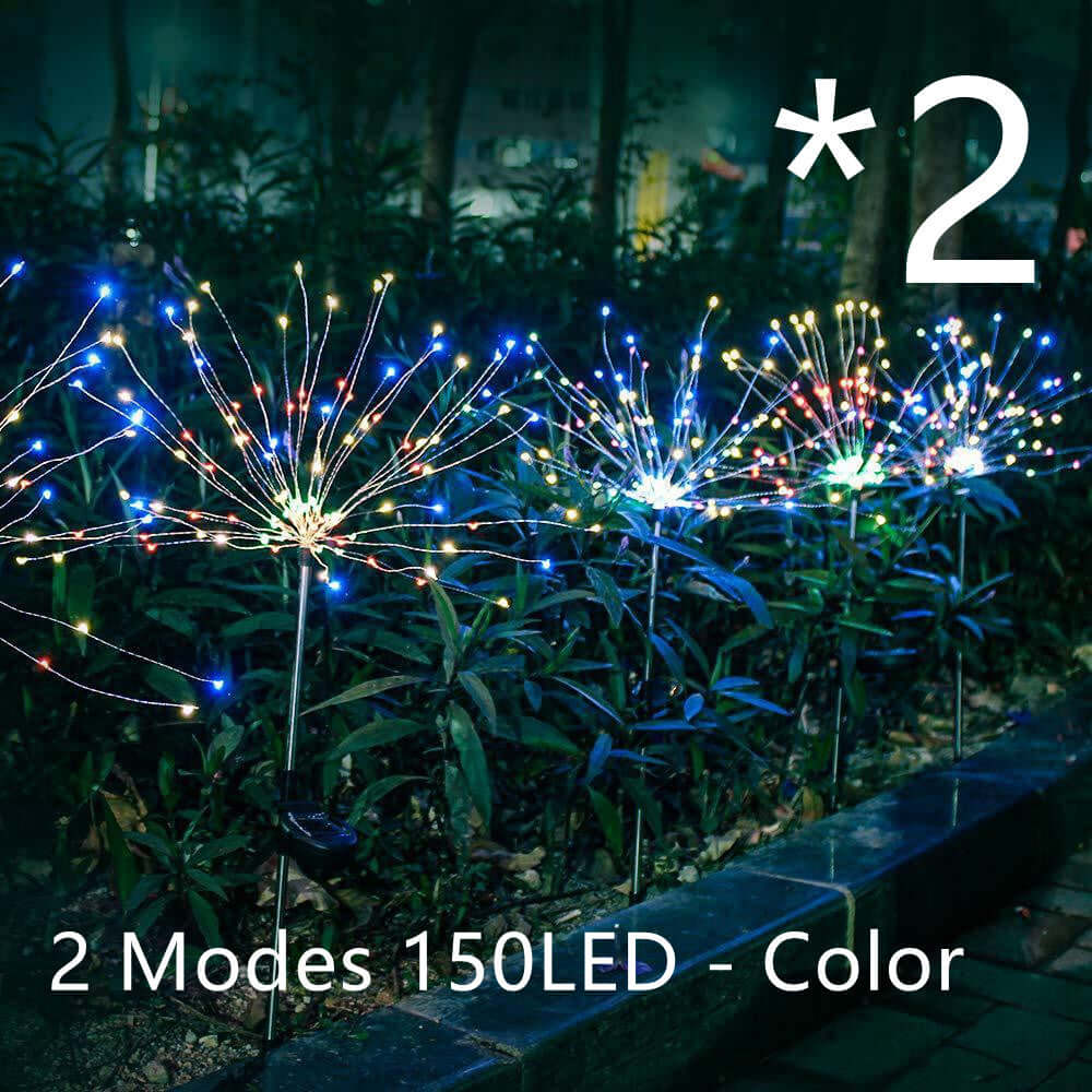 New Ground Plug Solar Fireworks Light LED Light String Copper Wire Outdoor Garden Decoration Star Lights Christmas Lights | Kalsten