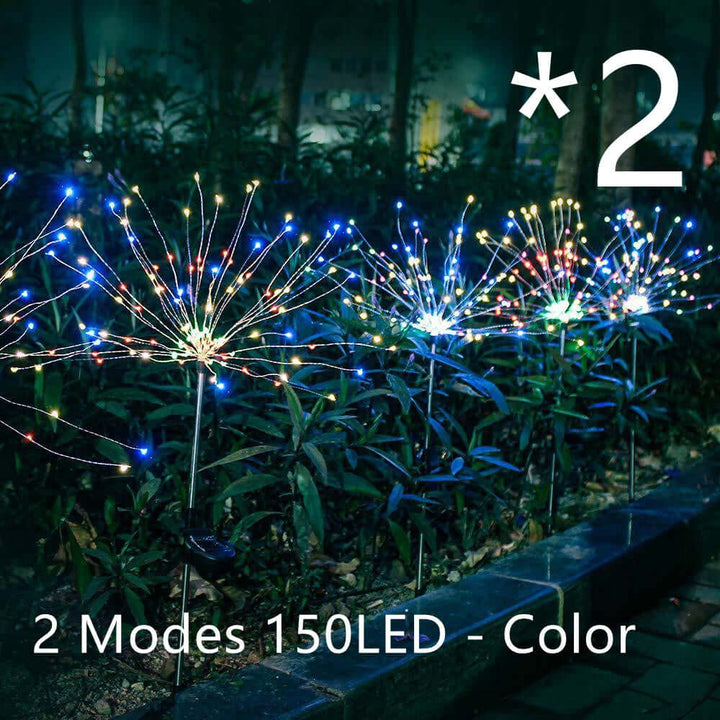 New Ground Plug Solar Fireworks Light LED Light String Copper Wire Outdoor Garden Decoration Star Lights Christmas Lights | Kalsten