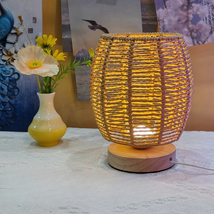EcoLoom Table Lamp – Handmade Wood with LED Kalsten