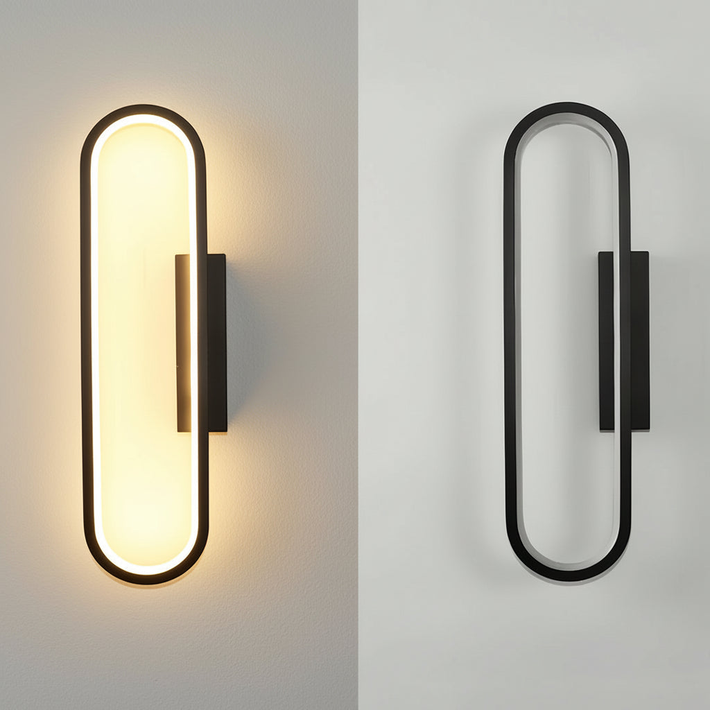 LED Wall Sconce Light – Oval Minimalist Aluminum Silicone (40cm / 15.7in) | Kalsten