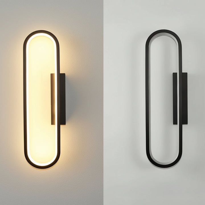 LED Wall Sconce Light – Oval Minimalist Aluminum Silicone (40cm / 15.7in) | Kalsten