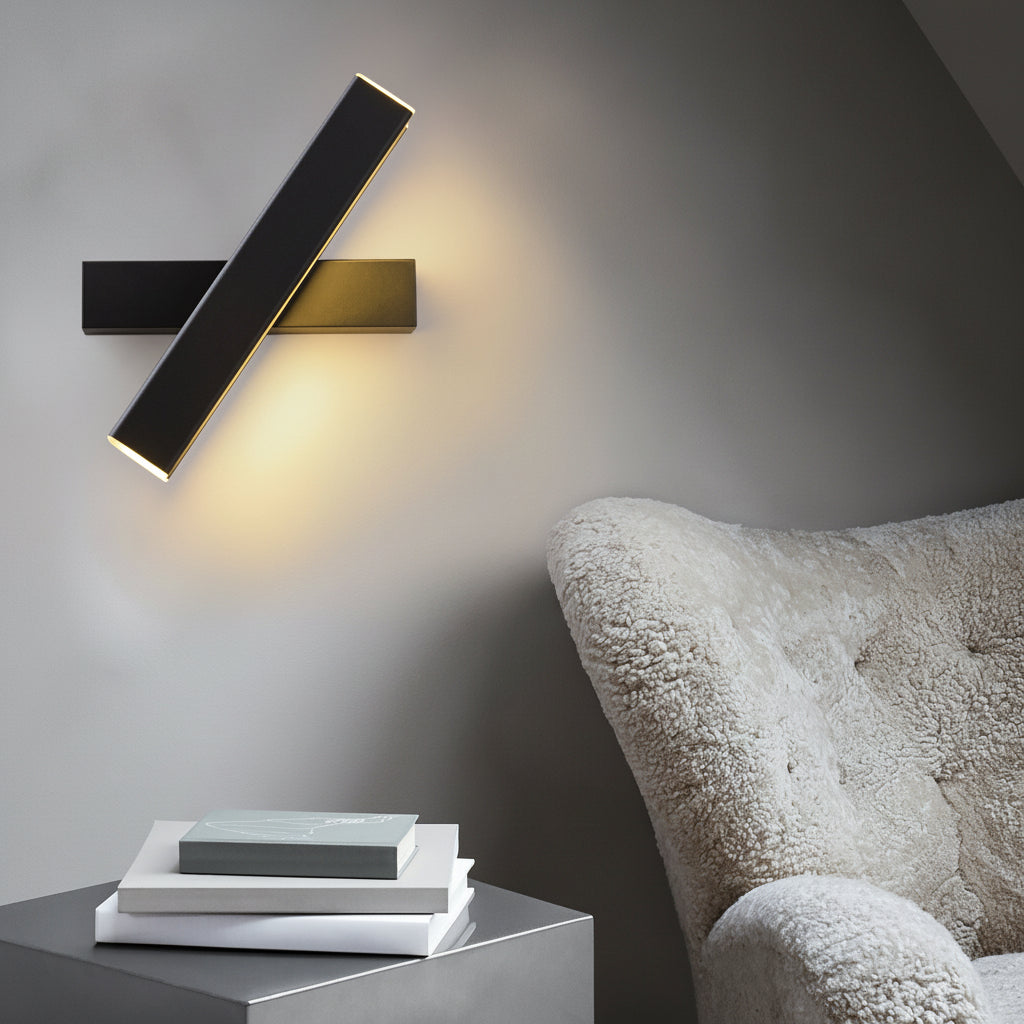 Nordic 360° Rotatable LED Wall Sconce – Minimalist Aluminum Bedside Reading Light | Kalsten
