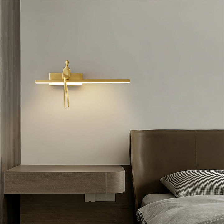 LED Wall Sconce Light – Italian Creative Gold Man Copper Art (31x17cm / 12.2x6.7in) | Kalsten