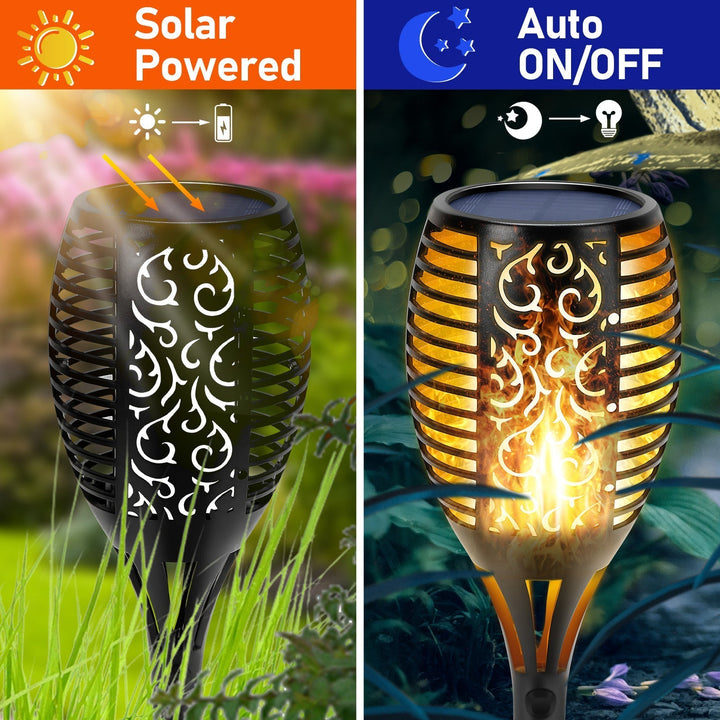 Solar lamps for outdoors 4 pieces 3 IN 1 solar torches | Kalsten