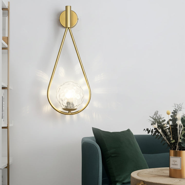 LED Wall Sconce – Water Drop Nordic Glass & Iron Lamp (23cm / 9in) | Kalsten