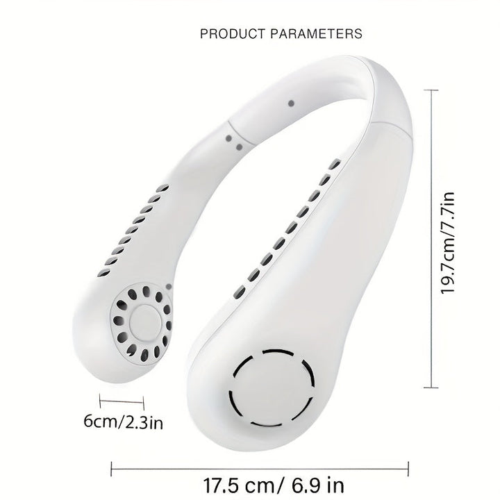 1Pc New Mini Neck Fan Portable Bladeless Hanging Neck Rechargeable Air Cooler 3 Speed Mini Summer Sports Fans | Kalsten