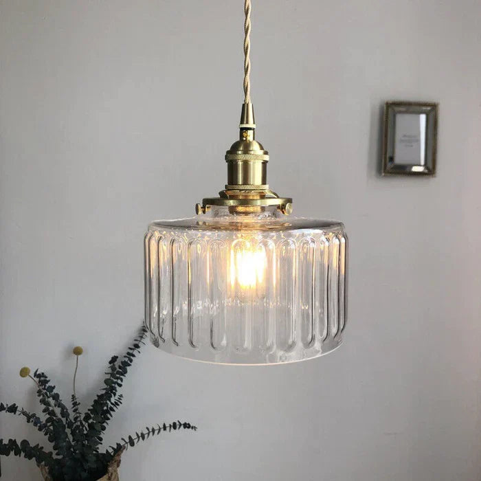 Vintage Stunning Cylinder Glass Pendant Light | Kalsten