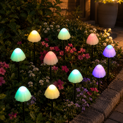 MushroomGlow Solar String Lights
