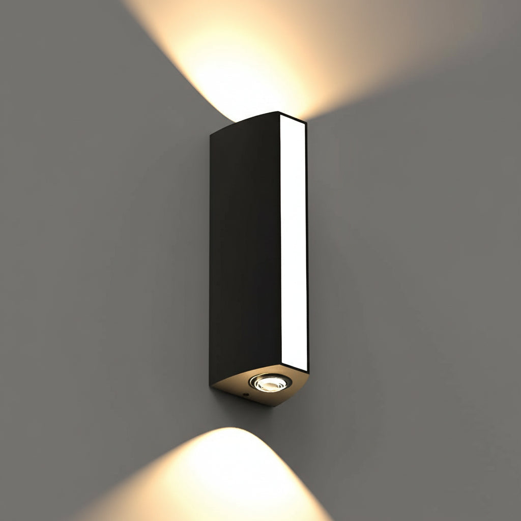 Outdoor LED Wall Sconce Up Down Waterproof Aluminum Black IP65 15-35cm / 6-14in Rectangular Garden | Kalsten