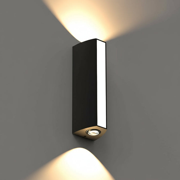 Outdoor LED Wall Sconce Up Down Waterproof Aluminum Black IP65 15-35cm / 6-14in Rectangular Garden | Kalsten