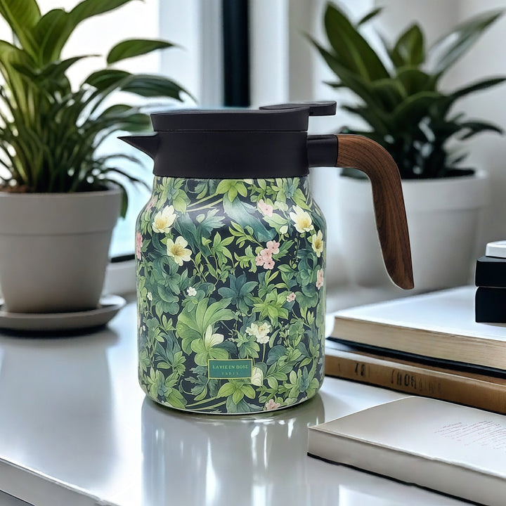 Kalsten | Vintage Floral Pattern Tea Thermos – Built-In Infuser