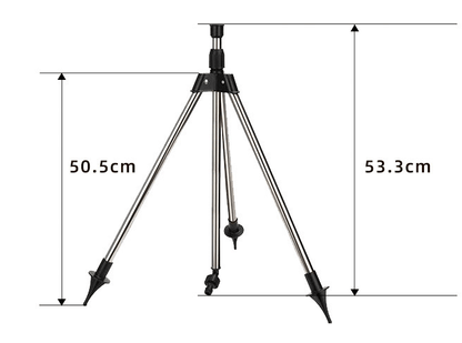 BowLift | Adjustable 360° Garden Sprinkler on Tripod – Stainless Steel Height-Adjustable Lawn Irrigation System