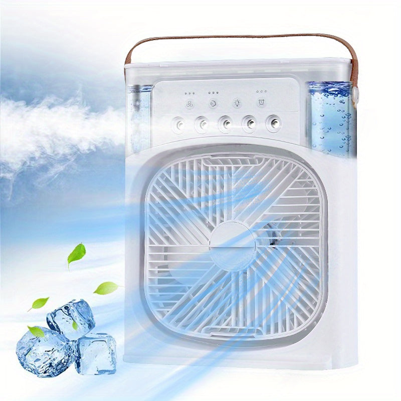 1pc Portable Air Conditioner, Household Small Air Cooler, Hydrocooling Fan, Portable Air Adjustment For Office, 3 Speed Air Cooling Fan Humidifier, 5pcs Humidified Spray Heads For Home Appliances | Kalsten