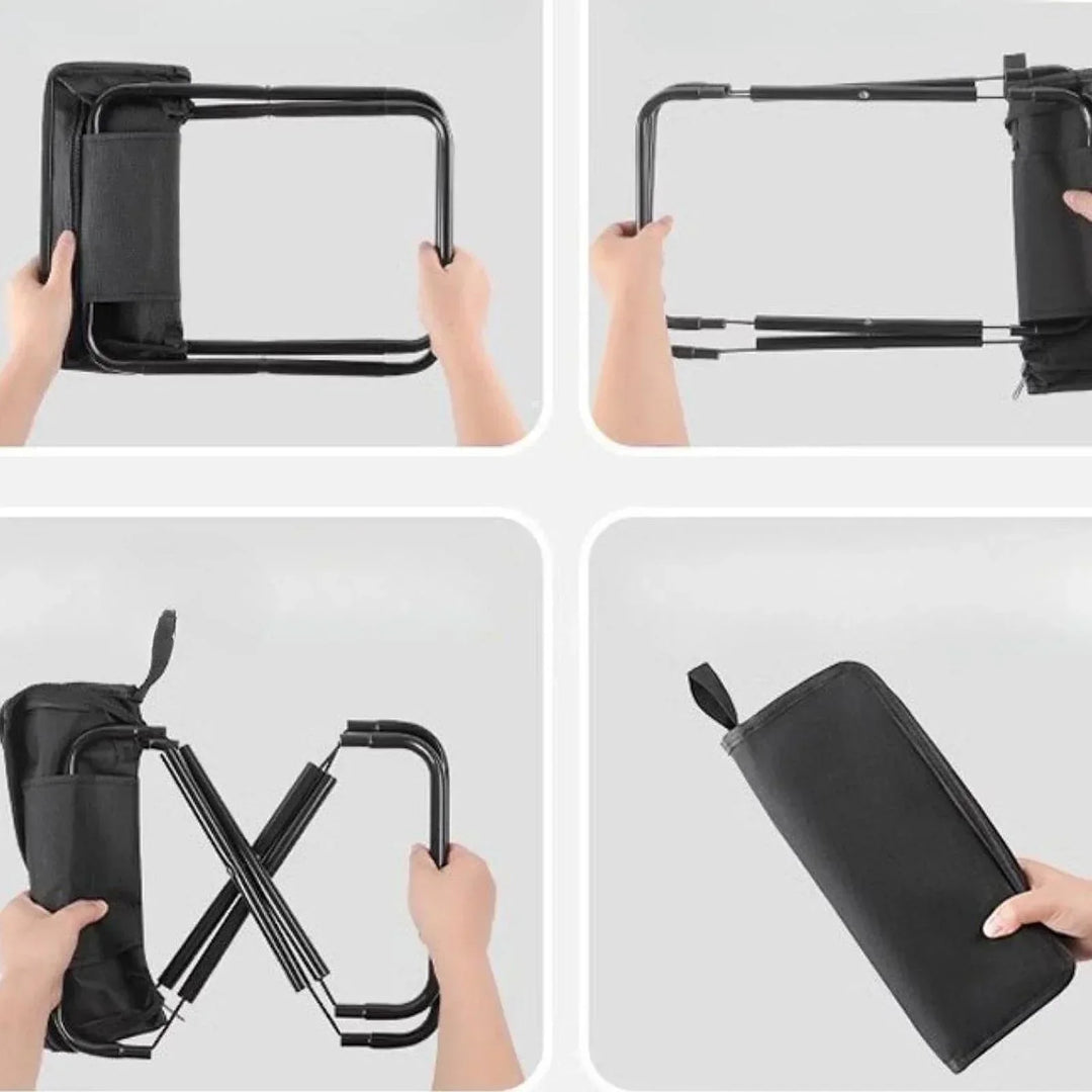 Kalsten | Portable Folding Camping Stool with Adjustable Zippers and Metal Frame