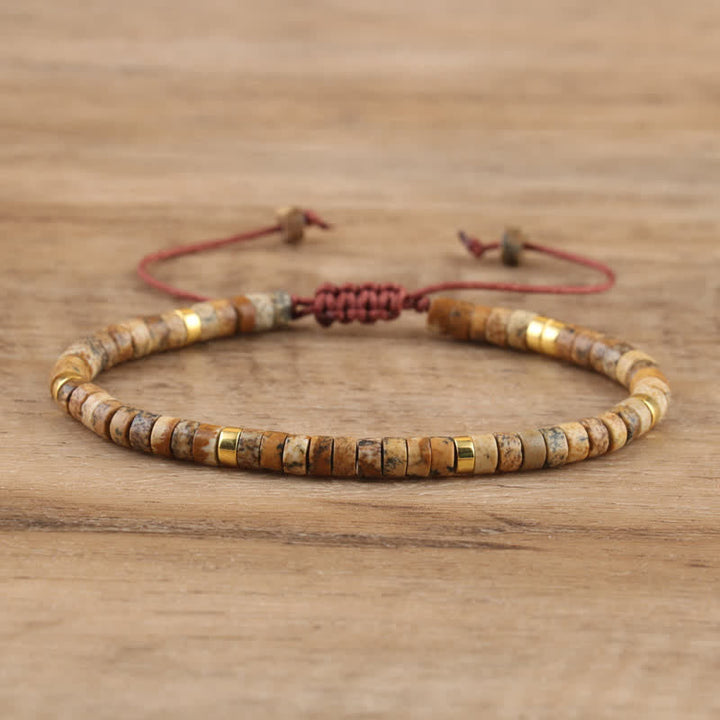 Kalsten | Braided bracelet with 2.4 mm natural stone rollers – Seraphina