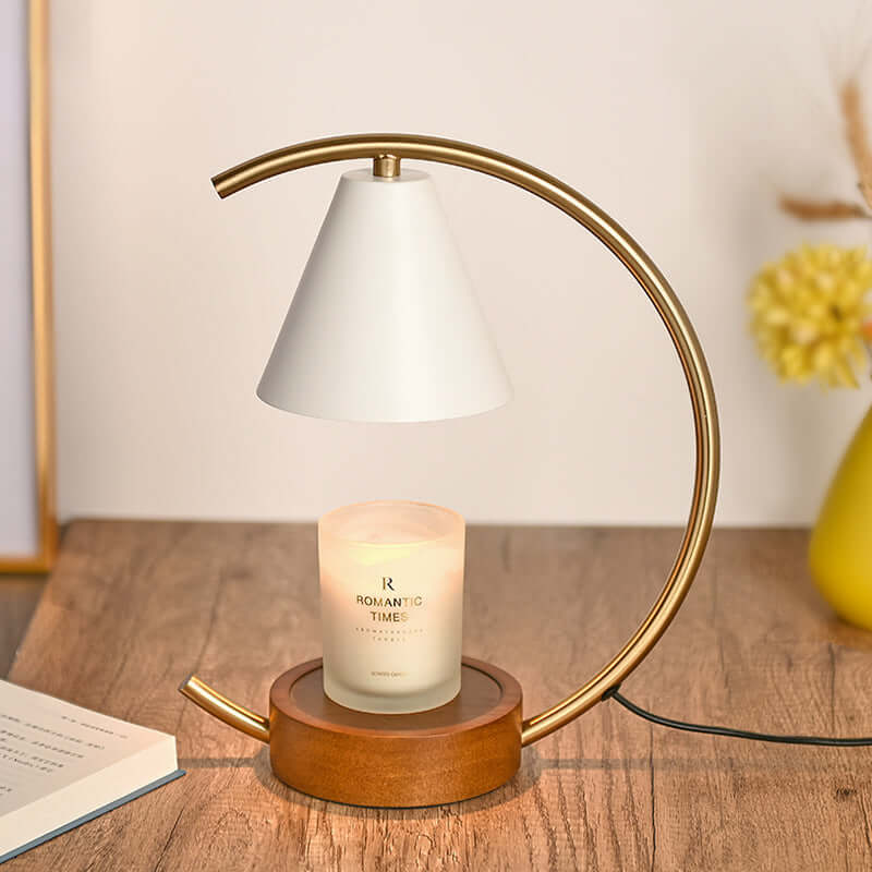Wooden Base Fused Candle Lamp Bedroom | Kalsten