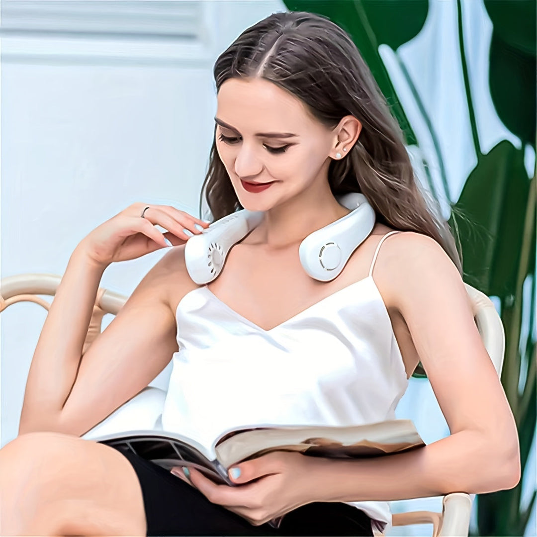 1Pc New Mini Neck Fan Portable Bladeless Hanging Neck Rechargeable Air Cooler 3 Speed Mini Summer Sports Fans | Kalsten
