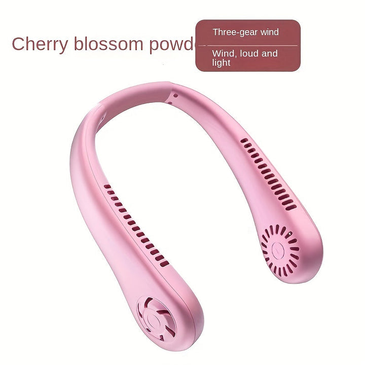 1pc Hands-Free Portable Neck Fan - Rechargeable, Leafless, and USB Powered - Perfect for Desk and Travel Use | Kalsten