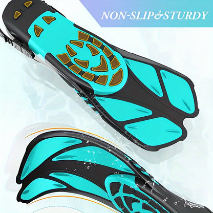 Skanto | SeaVana Glide Snorkel Fins | Adjustable & Short | Open Heel | For Travel & Leisure | Unisex