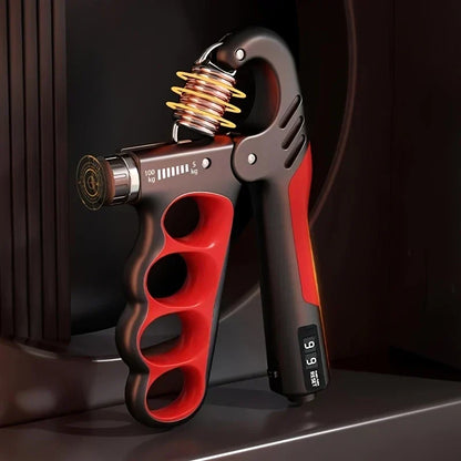 Adjustable Hand Trainer | 5–100 kg Resistance | Repetition Counter | Non-slip Grips
