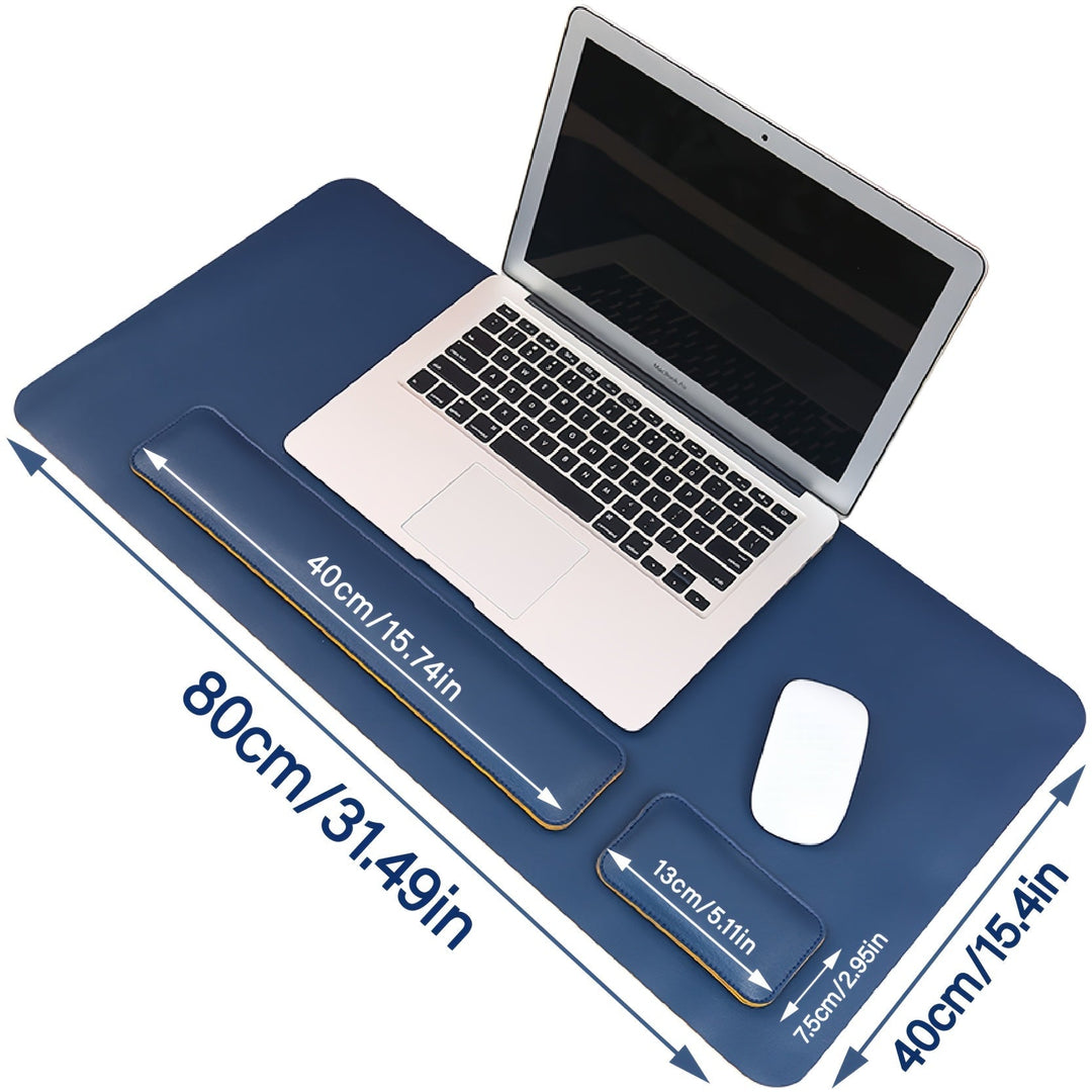 Kalsten | Three-Piece Desk Set made of PU Leather - With Pad and Wrist Supports