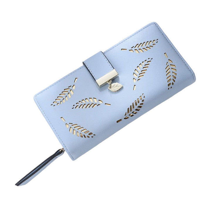 Ladies long wallet with leaf pattern | Kalsten