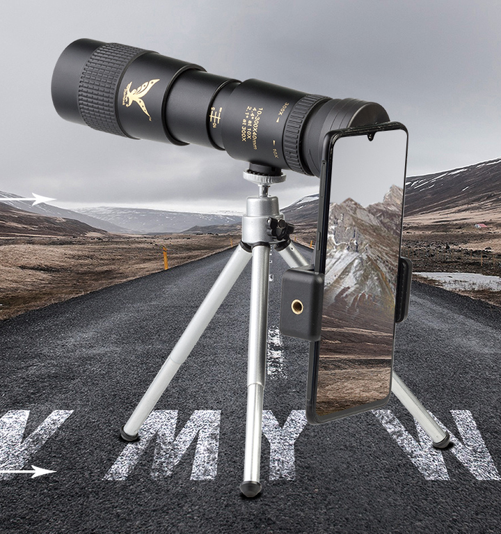 Kalsten | High-Power Monocular Telescope | 10–300X Zoom | Night Vision | Waterproof | Smartphone Adapter Compatible