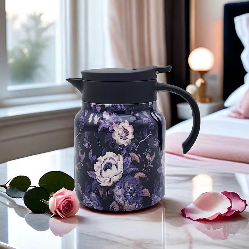 Kalsten | Vintage Floral Pattern Tea Thermos – Built-In Infuser