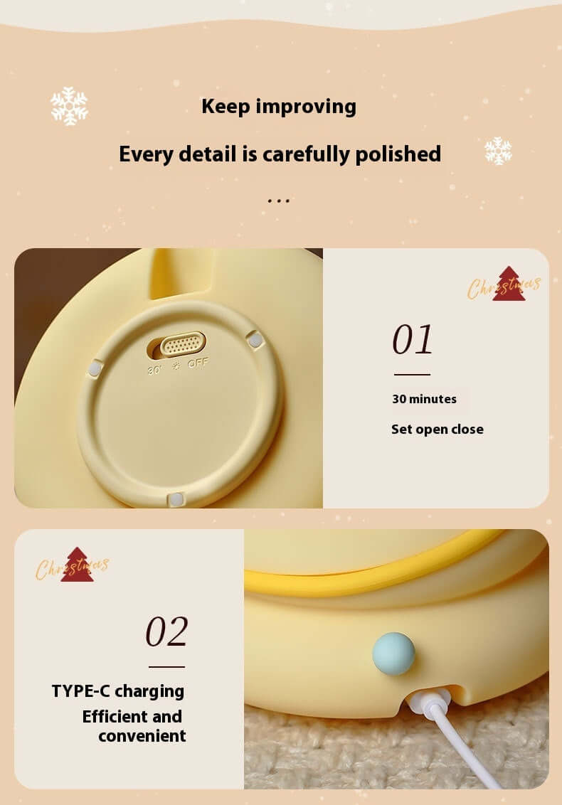 Christmas Tree Silicone Night Lights USB Rechargeable Eye Protection Table Lamp Cute Cartoon Kid Birthday Gifts Atmosphere Decor | Kalsten
