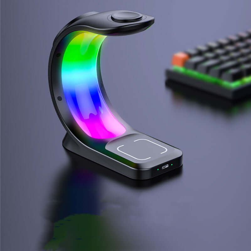 4 In 1 Magnetic Wireless Charger Fast Charging For Smart Phone Atmosphere Light Charging Station For Airpods Pro I-phone Watch | Kalsten