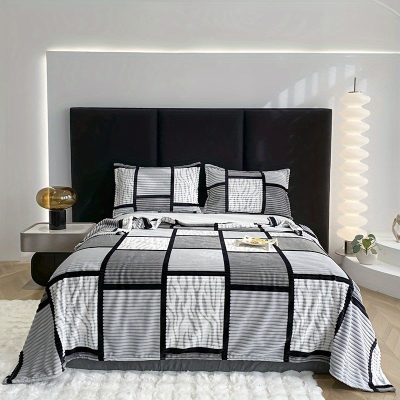 Luxury Plush Blanket with Trendy Stripe Print – Ultimate Comfort Kalsten