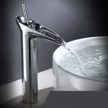 Skanto | Antique Brass Waterfall Bathroom Faucet