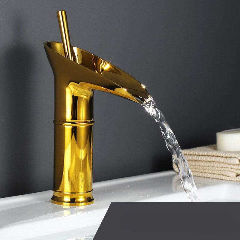 Waterfall Antique Faucet Bathroom Washbasin Faucet Brass Sink Mixer Taps
