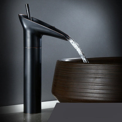 Waterfall Antique Faucet Bathroom Washbasin Faucet Brass Sink Mixer Taps